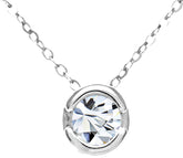 0.15ct Round Diamond Bezel Set Solitaire Pendant in 9ct White Gold